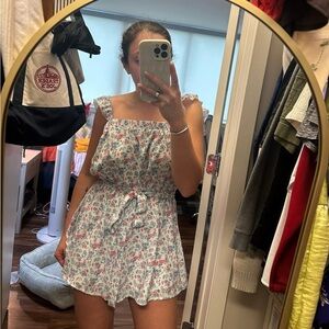 Floral Sleeveless Dress with Ruffle Straps